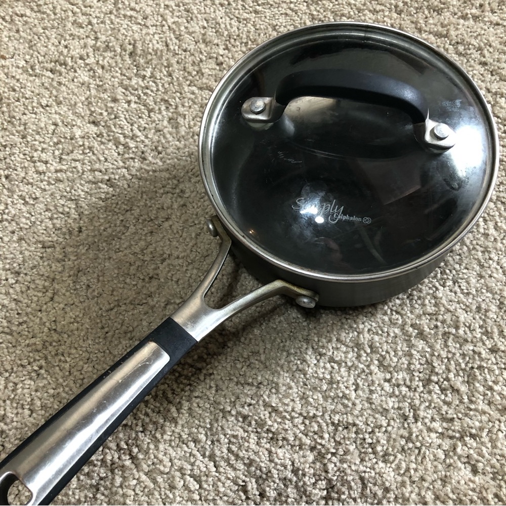 Simply Calphalon 1 QT Non-Stick Anodized Saucepan Pot With Lid 8701 Cookware